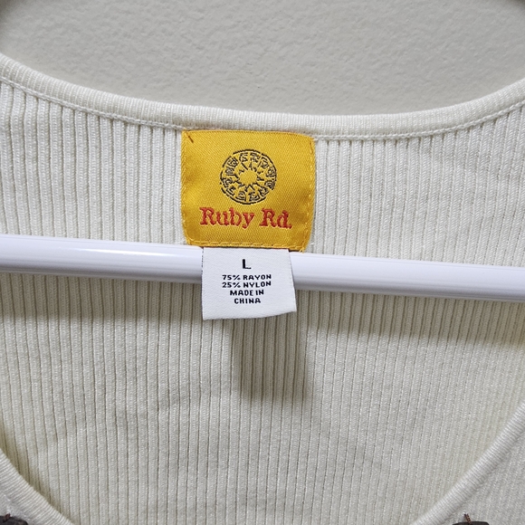 Ruby Rd. Cream Sleeveless Tank Top - Picture 5 of 5